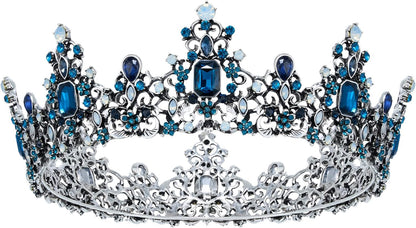SWEETV Queen Crown for Women - Baroque Wedding Tiaras and Crowns,Jeweled Tiara Crown,Prom Birthday Halloween Hair Accessories
