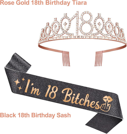 21st Birthday Decorations for Her with 21st Birthday Sash and Crown, Candles Gold, Gifts for 21 Year Old Girls