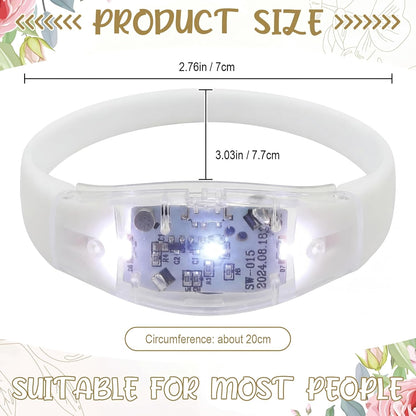 JellyArch 16 Pcs LED Glow Bracelets, Sound Activated LED Bracelets, Music Control Glow in The Dark Party Favors for Wedding, Raves, Concert, Camping, sporting Events, Party (Radiant Colors)
