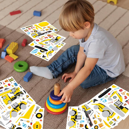 24 Sheets Make a Face Stickers for Kids Toddlers, Make Your Own Animal Mix and Match Sticker Sheets with Sea Animals Horses Dinosaurs Unicorns for Kids Crafts Party Favors Goodie Bags Stuffers