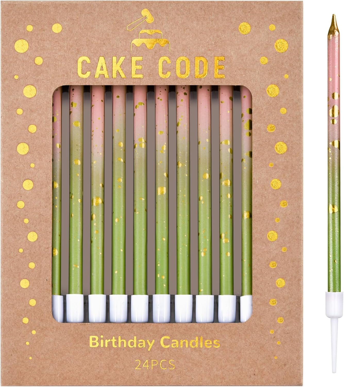 Pink Gold Long Thin Birthday Candles, Cake Candles, Birthday Parties, Wedding Decorations, Party Candles