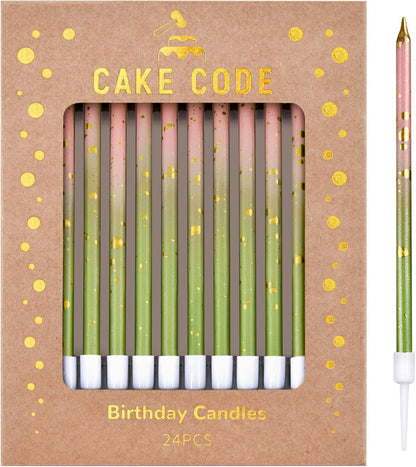 Pink Gold Long Thin Birthday Candles, Cake Candles, Birthday Parties, Wedding Decorations, Party Candles