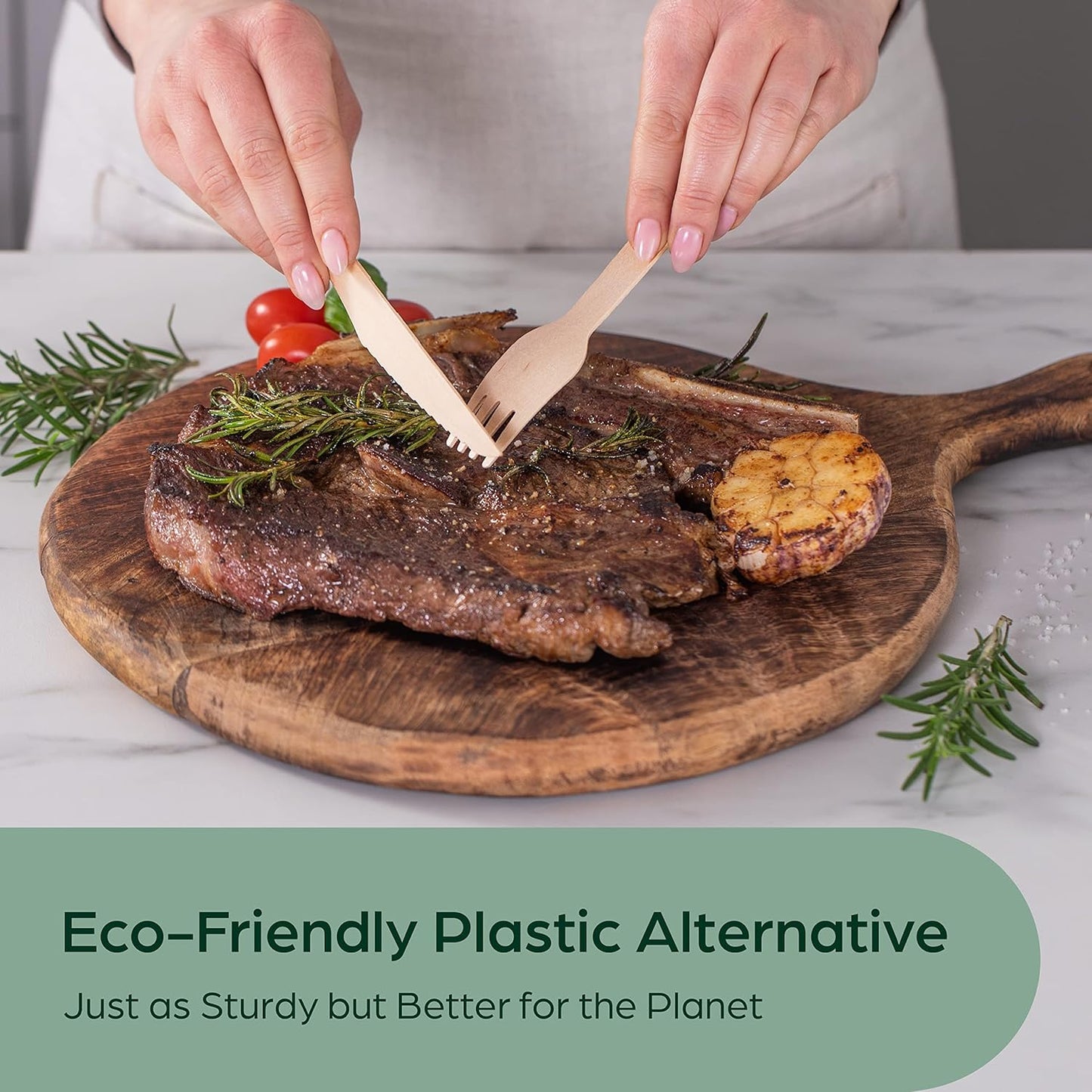 PURPLECLAY Wooden Disposable Utensils Set, 360 PCS Compostable Silverware (120 Forks, 120 Spoons, 120 Knives) Eco Friendly, Plastic-Free Cutlery for Parties & Catering, Alternative to Bamboo Utensils