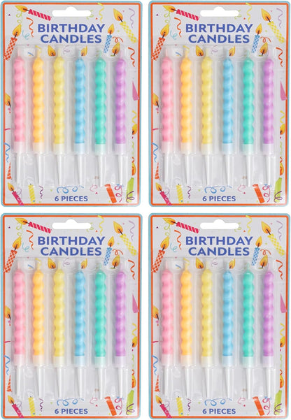 72-Count Birthday Candles Multicolored Spiral, Birthday Candles for Cake, Cupcake Candles, Party Celebration