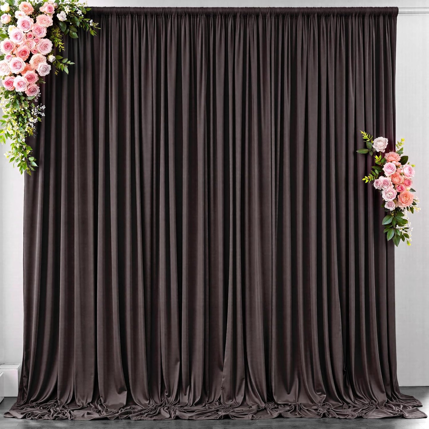 10 ft x 10 ft Wrinkle Free White Backdrop Curtains for Wedding Parties, Polyester Photography Backdrop Drapes for Birthday Parties Stage Backdrop Stand, 2 Panels 5x10FT Background Curtains