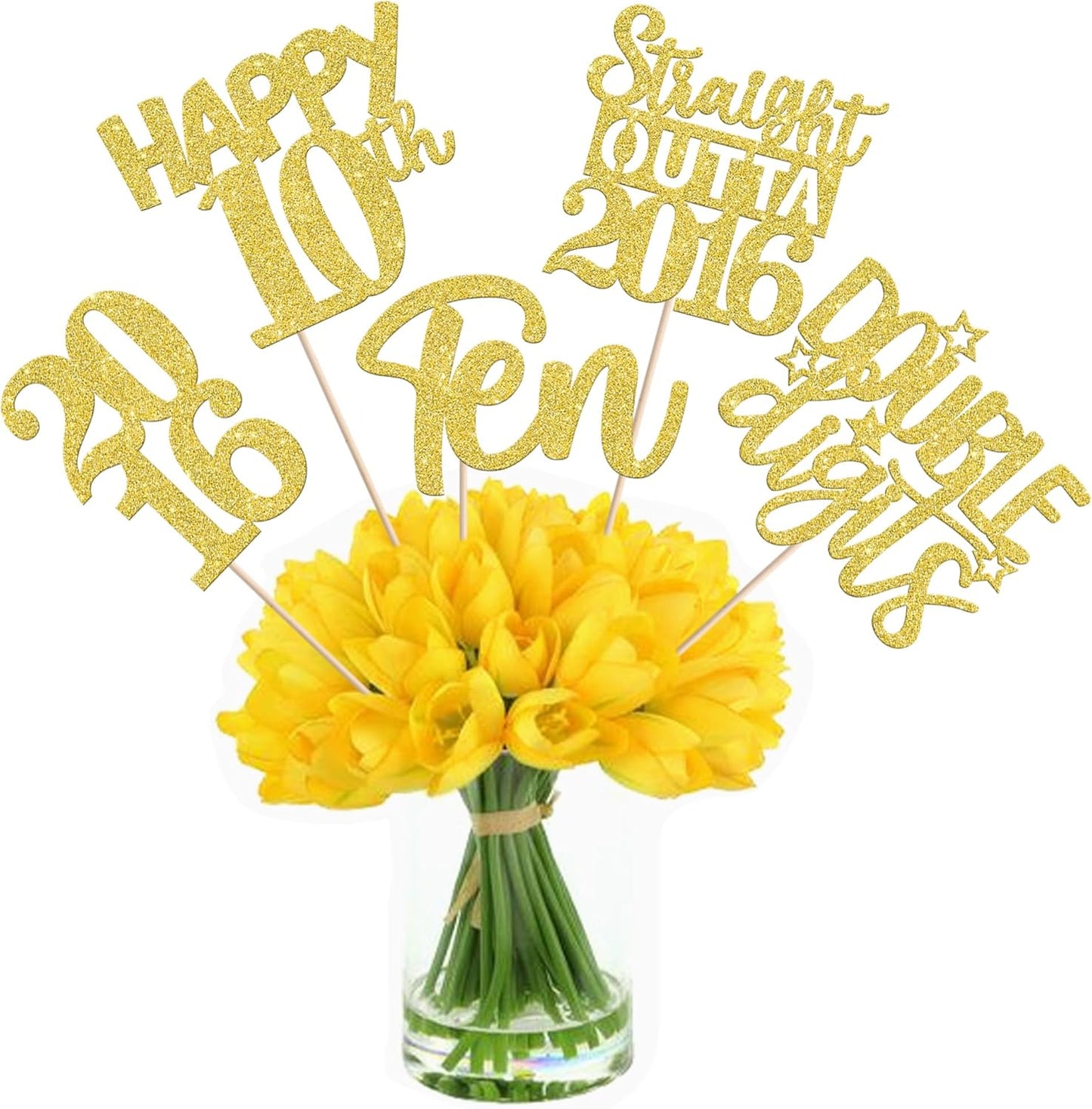 15 PCS 50th Birthday Centerpiece Sticks Fifty Happy 50th Straight Outta 1976 Table Flower Centerpieces Sticks Cheers to 50 Floral Decorations for 50th Birthday Party Centerpieces Supplies Black