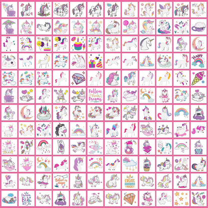 Partywind 408 PCS Kids Tattoos for Party Supplies, Individually Wrapped Sheet Temporary Tattoos Stickers for Kids Goodie Bag Stuffers, Fun Birthday Party Favors - Mixed