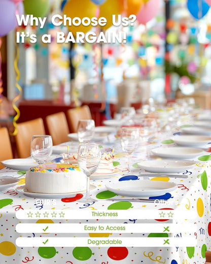 Pureegg Plastic Table Cloth Disposable 8 Pack, 54 x 108 Inch Table Cloths, Party, Picnic, Wedding, Decorative Tablecloths, Rectangle, White Plastic Cover, Leakproof & Sturdy, White
