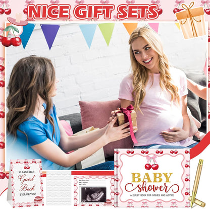 Fuyoooo 27 Pcs Safari Animal Baby Shower Guest Book Set Baby Shower Sign in Guest Floral Book Place Table Cards with Gold Pen Adhesive Photo Corner for Birthday Party