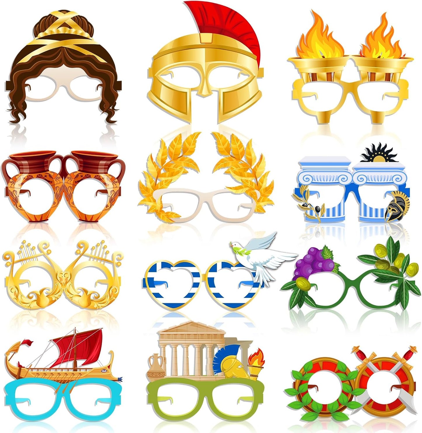 32 Pcs Spa Party Favors Paper Glasses Makeup Paper Eyeglasses Frames Spa Photo Booth Props Selfie Props for Makeup Birthday Party Decorations
