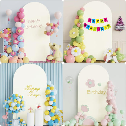Wokceer 7.2 FT Wedding Arch Backdrop Stand and White Arch Cover, Metal Arch Stand with Arch Stand Cover for Birthday Party Wedding Ceremony Bridal Baby Shower Event Decor
