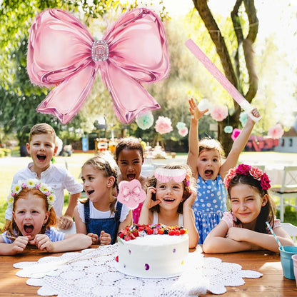 Princess Castle Pinata Set - Coquette Pink Castle Pull String Piñata with Blindfold and Stick for Girls Princess Themed Birthday Party Decorations, Winter Fairy Piñata (16.5 x12.4'')