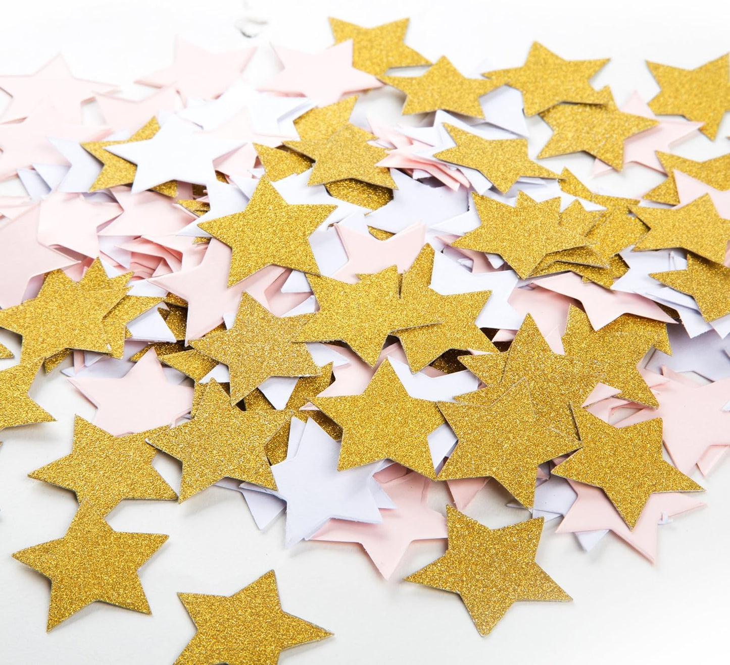 MOWO Glitter Five Stars Confetti Wedding Party Decor and Table Decor, 1.2’’ in Diameter (Glitter Gold,200pc)