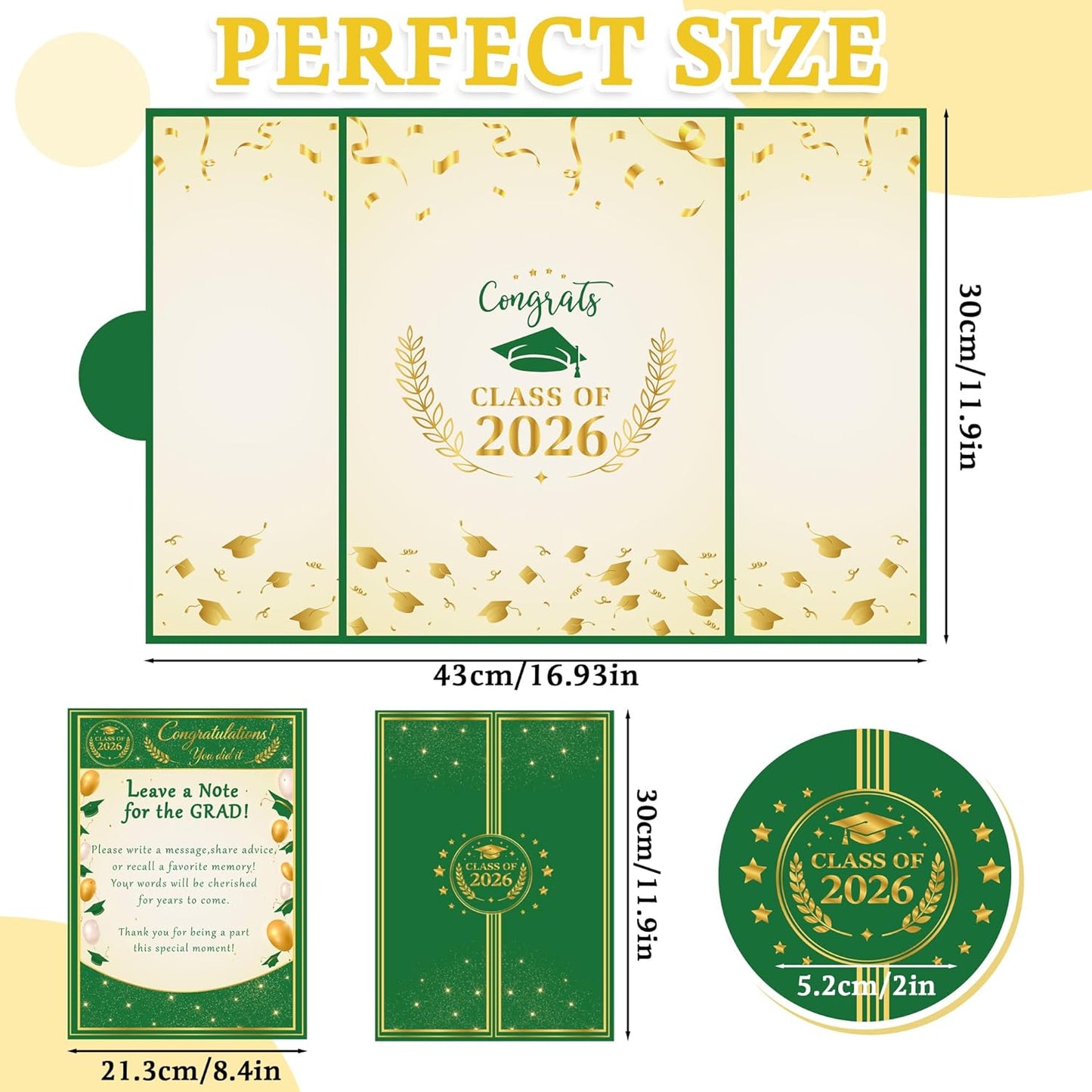 Graduation Decorations 2026 - Graduation Guest Book for Class of 2026, Signature Board Sign for High School & College Graduation Party Decor