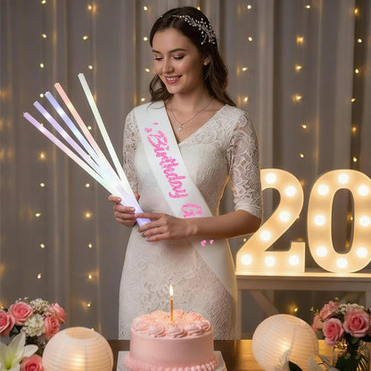 ‘Birthday Girl' Birthday Sash Royal Blue with Glitter Silver Letters Birthday Sash for Women, Sweet 16, 18th 21st B-day Sash