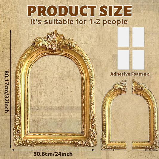32 x 24 Inch Foam Board Photo Booth Props Wonderland Golden Photography Decor Creative Friends Party Selfie Photo Frame Gold Vintage Prop for Wedding Birthday Bridal Shower Bachelorette Party Supplies