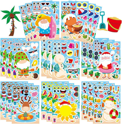 24 Sheets Make-a-face Cupcake Stickers Make Your Own Dessert Stickers Mix and Match Sweets and Fruit Treats Party Favor Supplies for Kids Ice Cream Sticker Games Birthday DIY Art Crafts