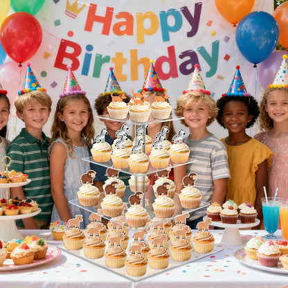 Acrylic Cupcake Tower, 7-Tier Round Cake Stand for 100 Cupcakes, Dessert Display for Parties & Weddings