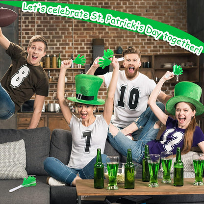 50 Pcs 7.5 Inch Green/White Hand Clapper Plastic Noise Makers for Sporting Events St. Patrick's Party Hand Clappers Noisemakers for St. Patrick's Day Party Favors Birthday Sports Game Celebration