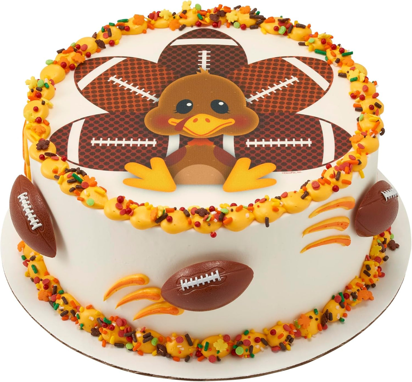 DECOPAC 3D Football Rings, Cupcake Decorations, Food Safe Cake Toppers – 24 Pack