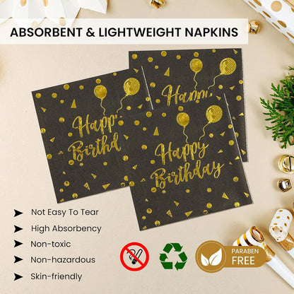 75PCS Paper Plates and Napkins Set - White and Gold Dot Disposable Party Dinnerware Includes Paper Plates, Napkins, Forks Decorations for 2026 New Year, Birthday, Wedding and Holiday, Serves 25