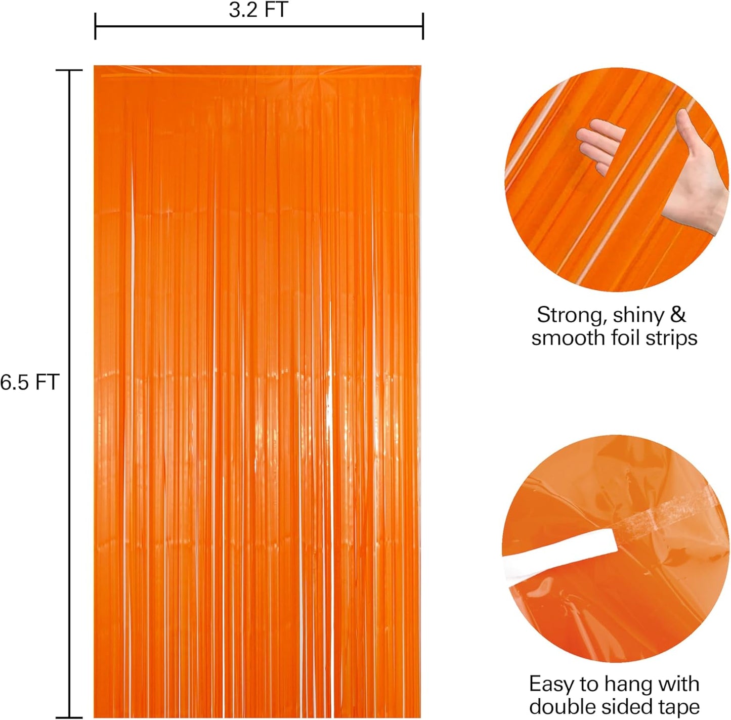 Hampton Distribution 6 Pack Silver Foil Fringe Curtains, Silver Tinsel Backdrop Party Curtains, Party Supplies for Birthday, Holidays, Parties & More
