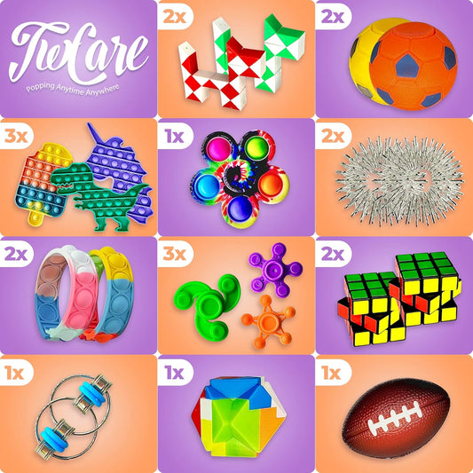 160 Pcs Fidget Toys Party Favors Pack, Randomly Selected Pop Sensory Set Gifts Stickers for Kids Adults Boy Girl Stocking Stuffers Autistic Bulk Goodie Bag Filler Treasure Box Classroom Prizes School
