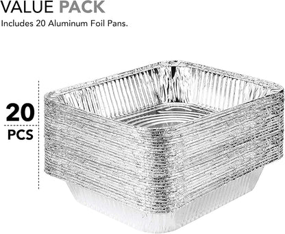 Stock Your Home Aluminum Pans 9x13 Disposable Foil Pans (30 Pack) - Half Size Steam Table Deep Trays - Tin Foil Pans Great for Cooking, Heating, Storing, Prepping Food