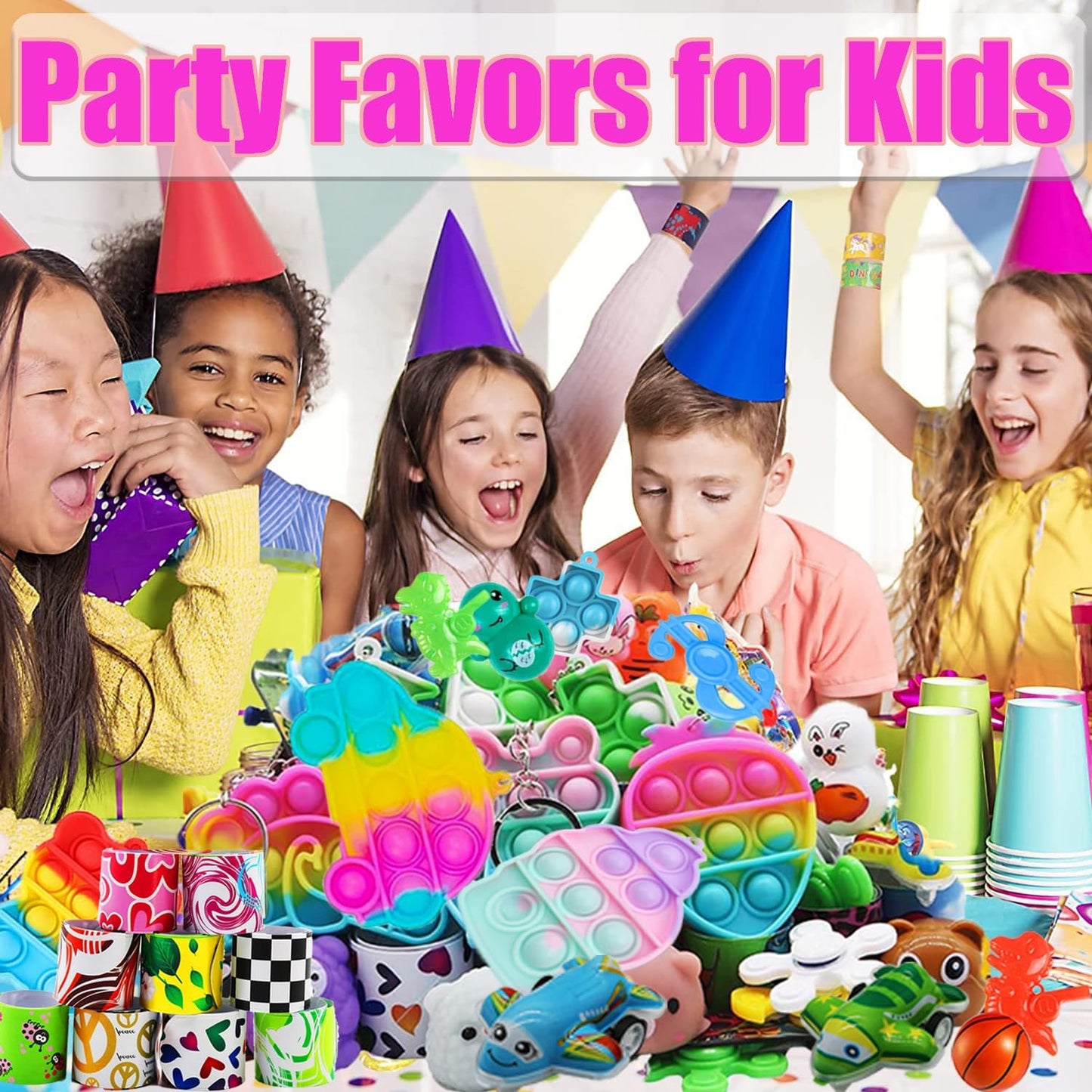 134 PCS Party Favors for Kids, Prizes Treasure Box Toy for Classroom, Goodie Bags Stuffers, Pinata Easter Eggs Filler, Fidget Toys Bulk, Birthday Gifts