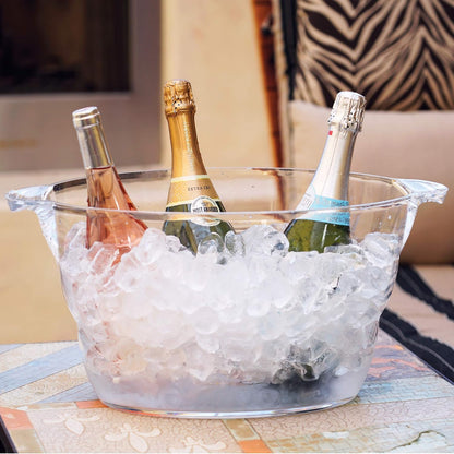 Oggi Insulated Ice Bucket, 4 Quart / 3.8 L, Stainless Steel, Black.