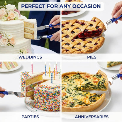 Homi styles Wedding Cake knife and Server Set | Elegant Rose Gold Color Premium 420 Stainless Steel plated Blades | Cake & Pie Serving Set for Wedding Cake, Birthdays, Anniversaries, Parties