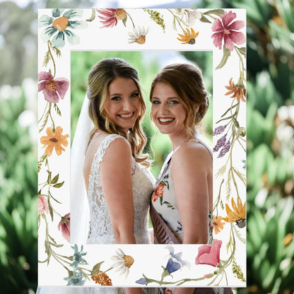 Bucherry 32 x 24 Inches Wedding Photo Booth Props Picture Frame DIY PVC Cutouts Photo Booth Prop Selfie for Bridal Shower Birthday Baby Shower Graduation Party Supplies Favor