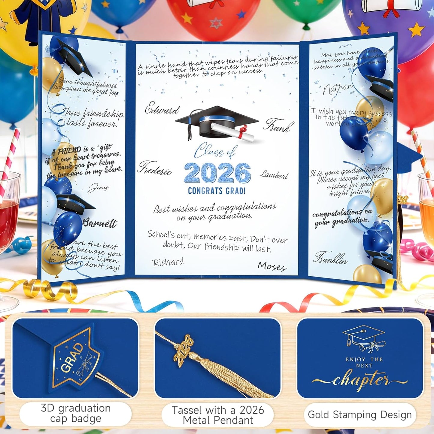 kockuu 2026 Graduation Guest Book Signature Board, Pink Class of 2026 Graduation Sign in Book to Sign Decor for Grad Party High School College Grad Gifts