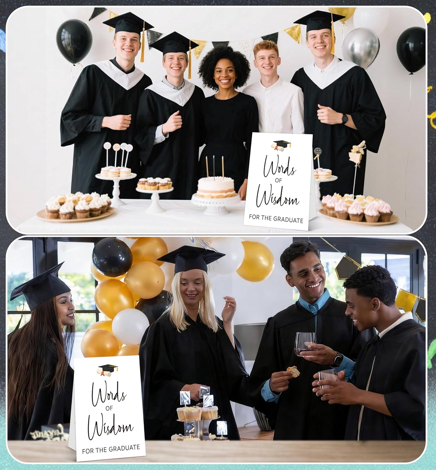 Graduation Tabletop Sign, Guestbook Sign, Include One 8×11 Signs with Holder, Graduation Party Signs for Class of 2026, High School College Grad Decoration - QF02