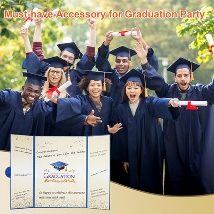 Graduation Guest Book 2026 Graduation Party Decorations Class of 2026 Graduation Sign in Book Signature Board Keepsake Grad Party Supplies College High School Graduation Gift Card Book (Blue)