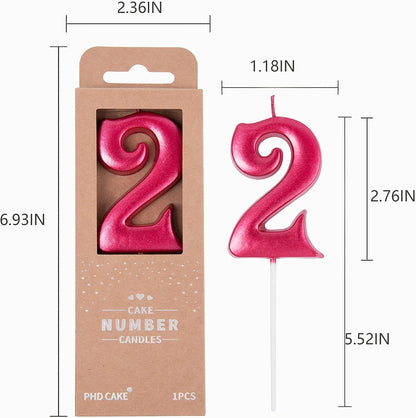PHD CAKE 2.76 Inch Elegant Gold 1 Number Birthday Candles, Gold Number Candles, Cake Number Candles, Party Celebration