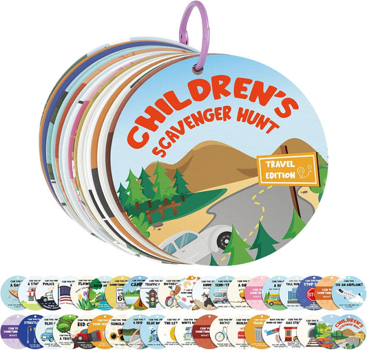 Colarr Children's Toddler Scavenger Hunt Cards Car Activities for Kids Road Trip Toys Car Ride Activities Educational Travel Games for Toddlers