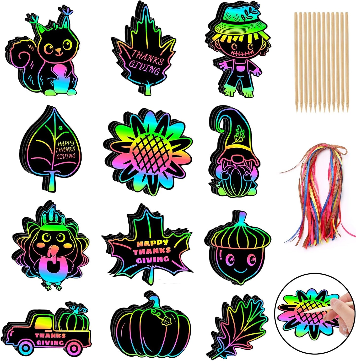 JULMELON 36 PCS Ocean Crafts, Rainbow Scratch Art Under The Sea Party Favors DIY Magic Color Summer Ocean Animals Scratch Cards for Summer Party Favors School Activities