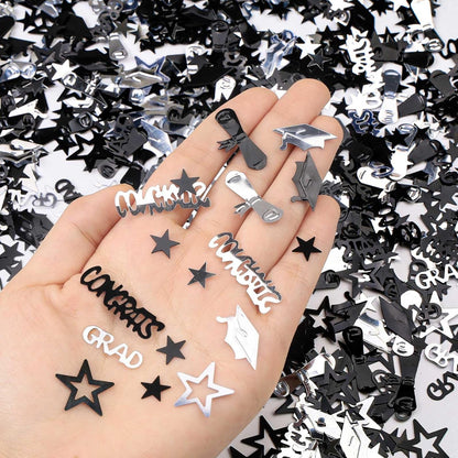 Gold and Black Graduation Confetti 2026, 1000 Pcs Congrats Grad Confetti Class of 2026 Party Table Centerpiece for 2026 Graduation Party Decorations
