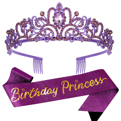 Princess Birthday Tiara - Happy Crown for Girls & Women, Decorative Accessory
