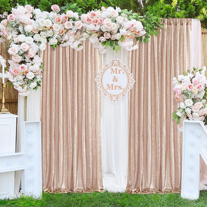 Poise3EHome Black Sequin Backdrop Curtains, 2 Panels 2FTx8FT Glitter Photo Booth Backdrop for Halloween Birthday Bachelorette Wednesday Twilight Party Decorations