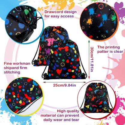 Marsui 24 Pcs Glowing Party Favor Drawstring Bags Gift Goodie Candy Favors Bags for Birthday Party Supplies