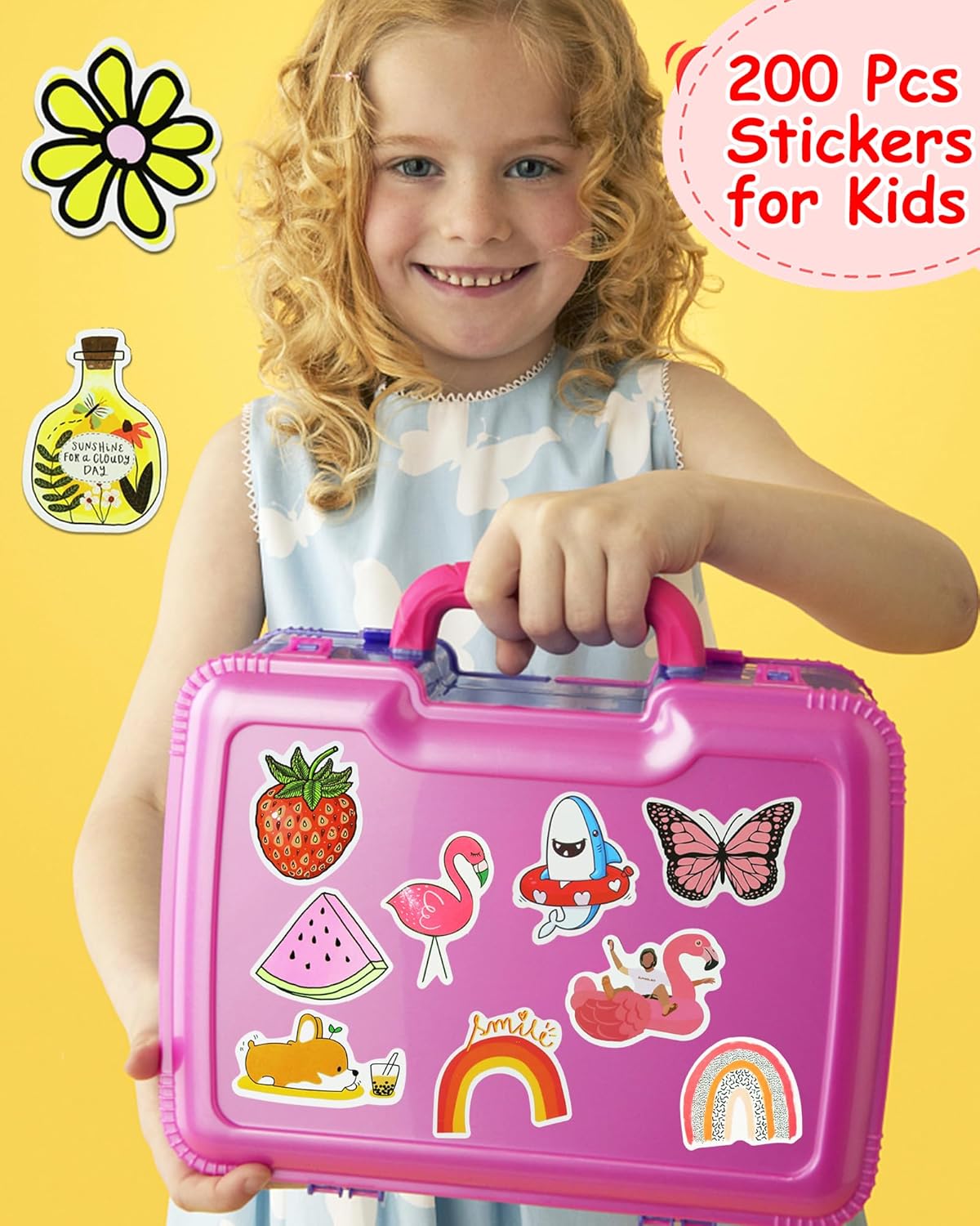 200Pcs Water Bottle Stickers for Kids, Cute Stickers for Water Bottles, Vinyl Waterproof Aesthetic Laptop Sticker Pack Classroom Prizes Skateboard for Kids Teens Girls Students (Cute-200pcs)