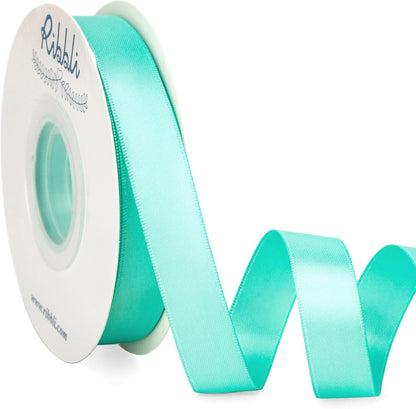 Ribbli Double Faced White Satin Ribbon,3/8” x Continuous 25 Yards,Fabric Ribbon use for Bows Bouquet,Gift Wrapping,Floral Arrangement
