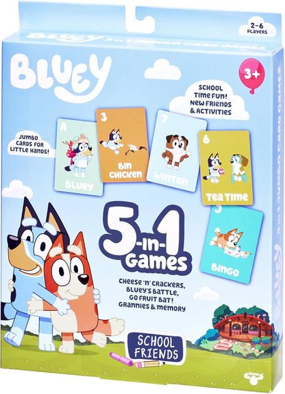 Bluey Bingo’s Bingo Card Game, Kids Image Matching Card Game with 40 Cards, 48 Chips and 12 Scoring Chips, Interactive Fun Games for Kids of Ages 3+