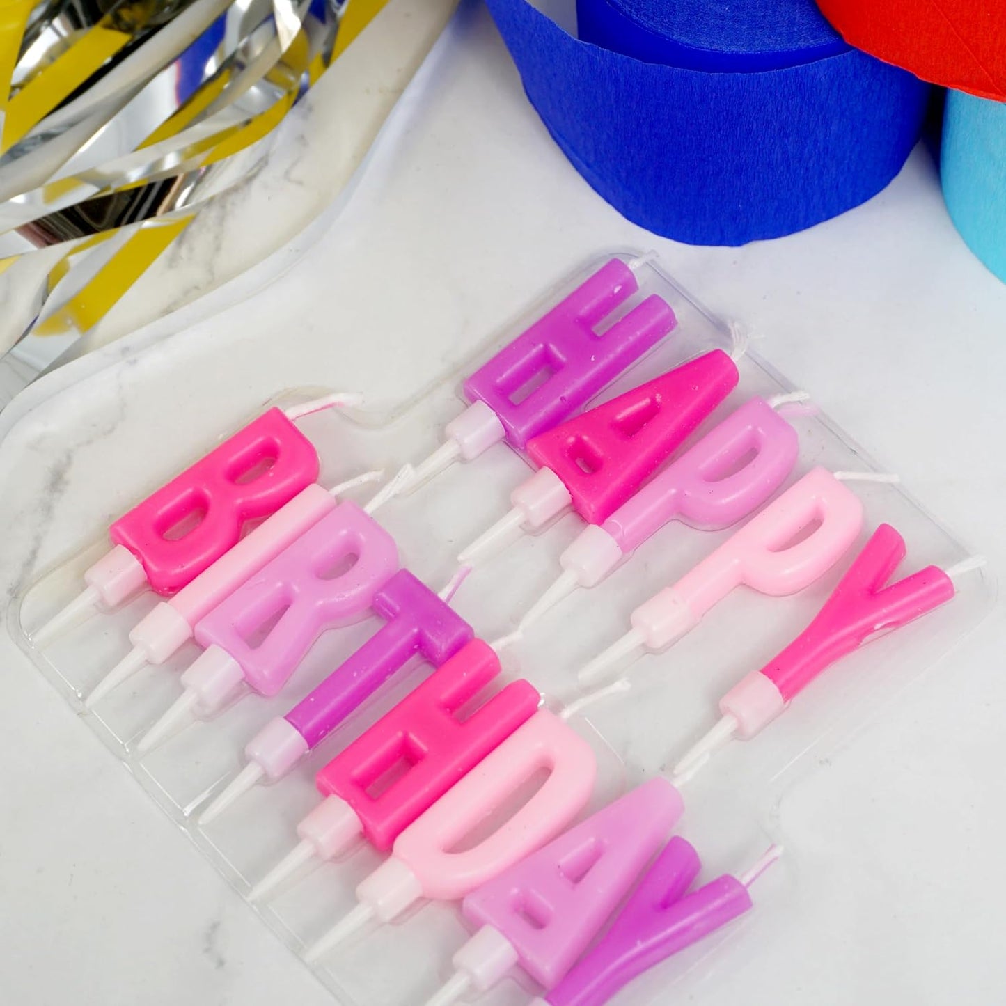 72-Count Birthday Candles Multicolored Spiral, Birthday Candles for Cake, Cupcake Candles, Party Celebration