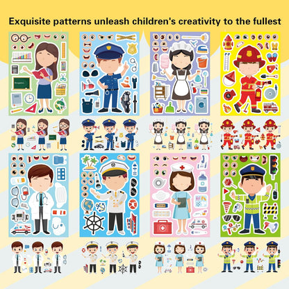 24 Sheets Make a Face Stickers for Kids Toddlers, Make Your Own Animal Mix and Match Sticker Sheets with Sea Animals Horses Dinosaurs Unicorns for Kids Crafts Party Favors Goodie Bags Stuffers