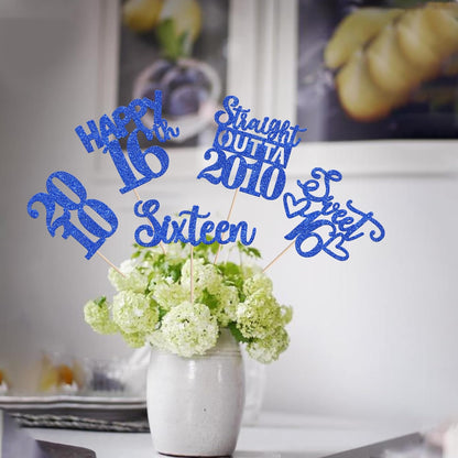 15 PCS 50th Birthday Centerpiece Sticks Fifty Happy 50th Straight Outta 1976 Table Flower Centerpieces Sticks Cheers to 50 Floral Decorations for 50th Birthday Party Centerpieces Supplies Black