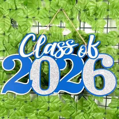 Class of 2026 Wooden Sign Graduation Party Decorations 2026 White Graduation Photo Booth Prop Senior2026 Sign for High School College Party