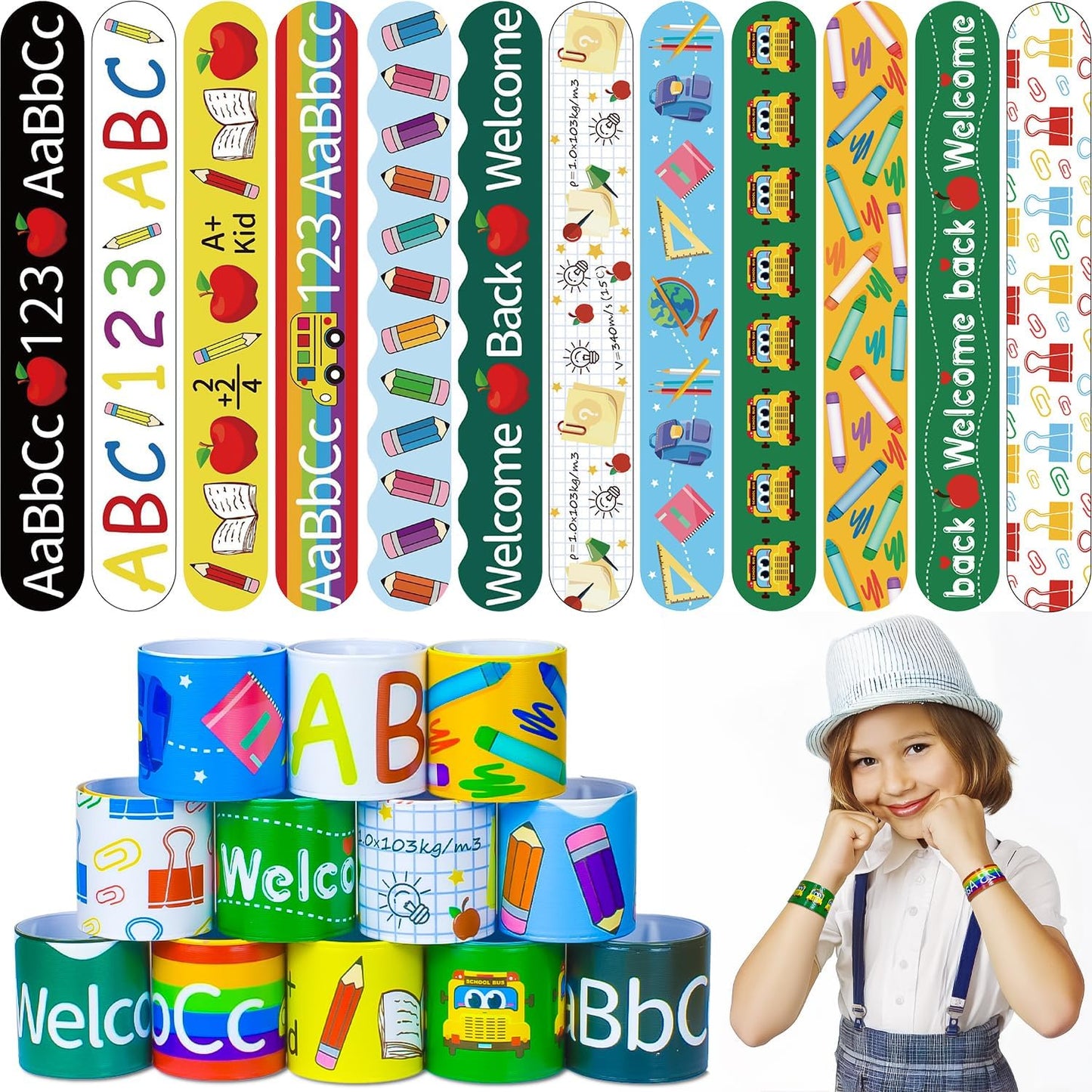 48 pcs 4th of July Slap Bracelets Toys, 4th of July Party Favors Supplies Patriotic Accessories Decorations